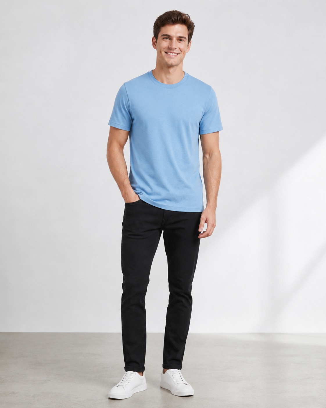 100% Cotton Plain T-Shirt – Ocean Blue